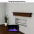 Touchstone Electric Fireplace rough opening dimensional graphic (Model: Sideline Elite Pro)