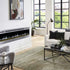 86279 Stainless Steel Deluxe 72 inch electric fireplace room setting image