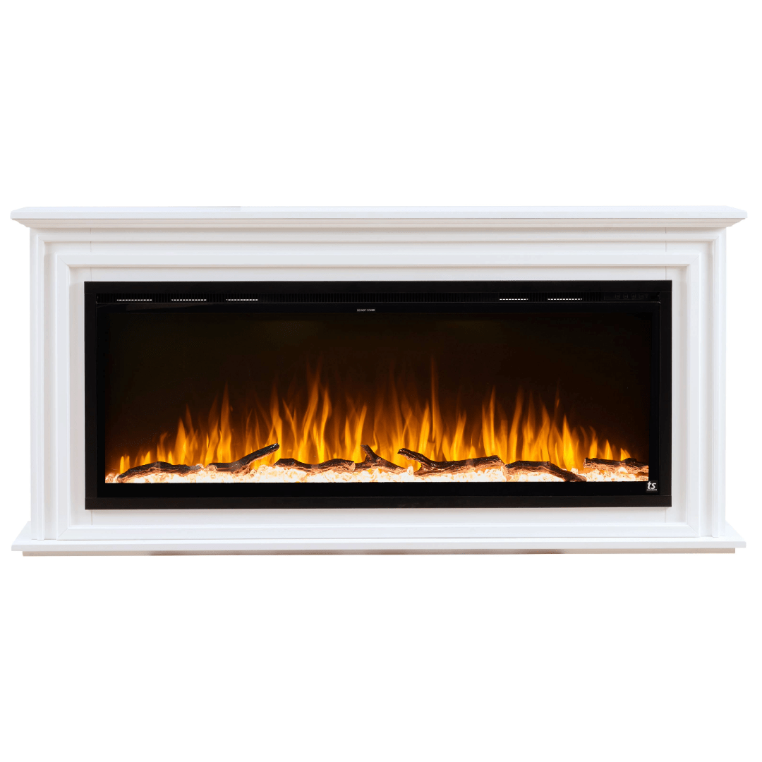 Touchstone Sideline Elite 50 inch surround mantel and fireplace straight on on a white background