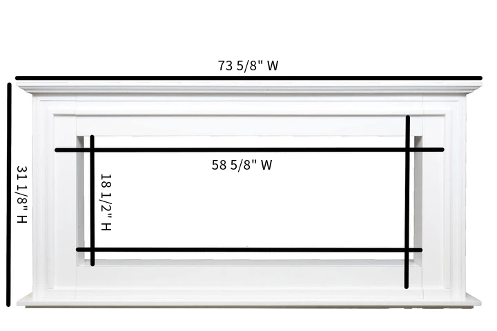 Dimensions of the Touchstone Encase Surround Mantel