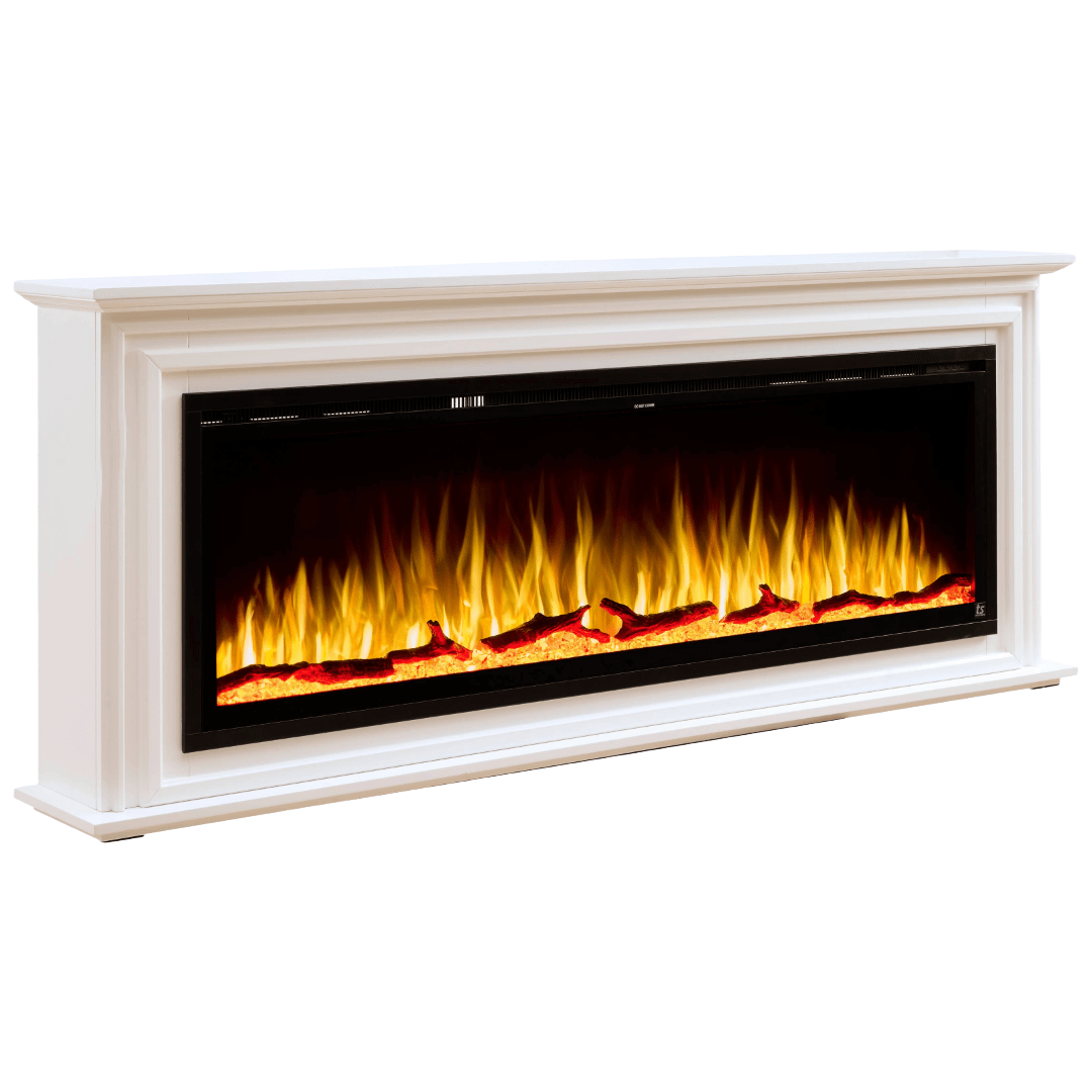 Touchstone 90014 Elite 60 inch encase surround mantel angled on white