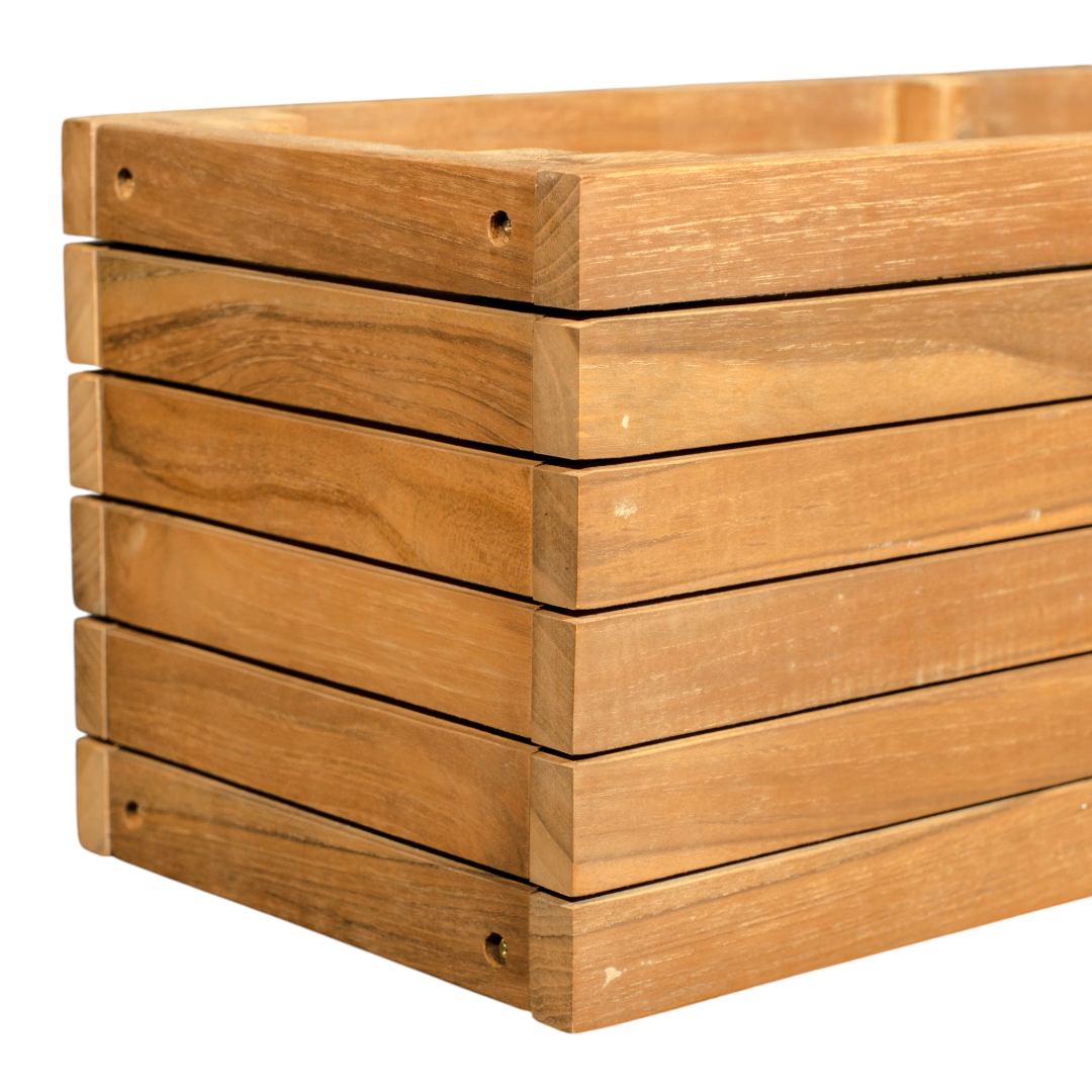 Calena Long Outdoor Teak Planter