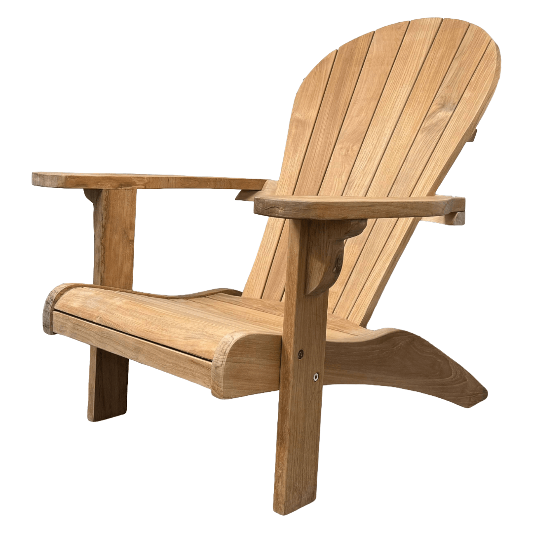 Touchstone Ayenya Teak Adirondack chair on white
