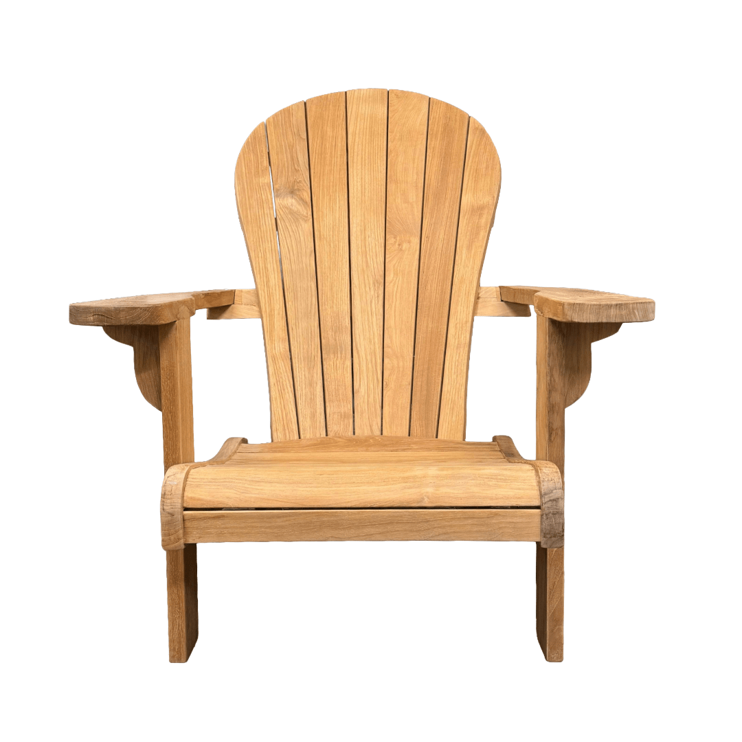 Touchstone Ayenya Teak Adirondack chair on white
