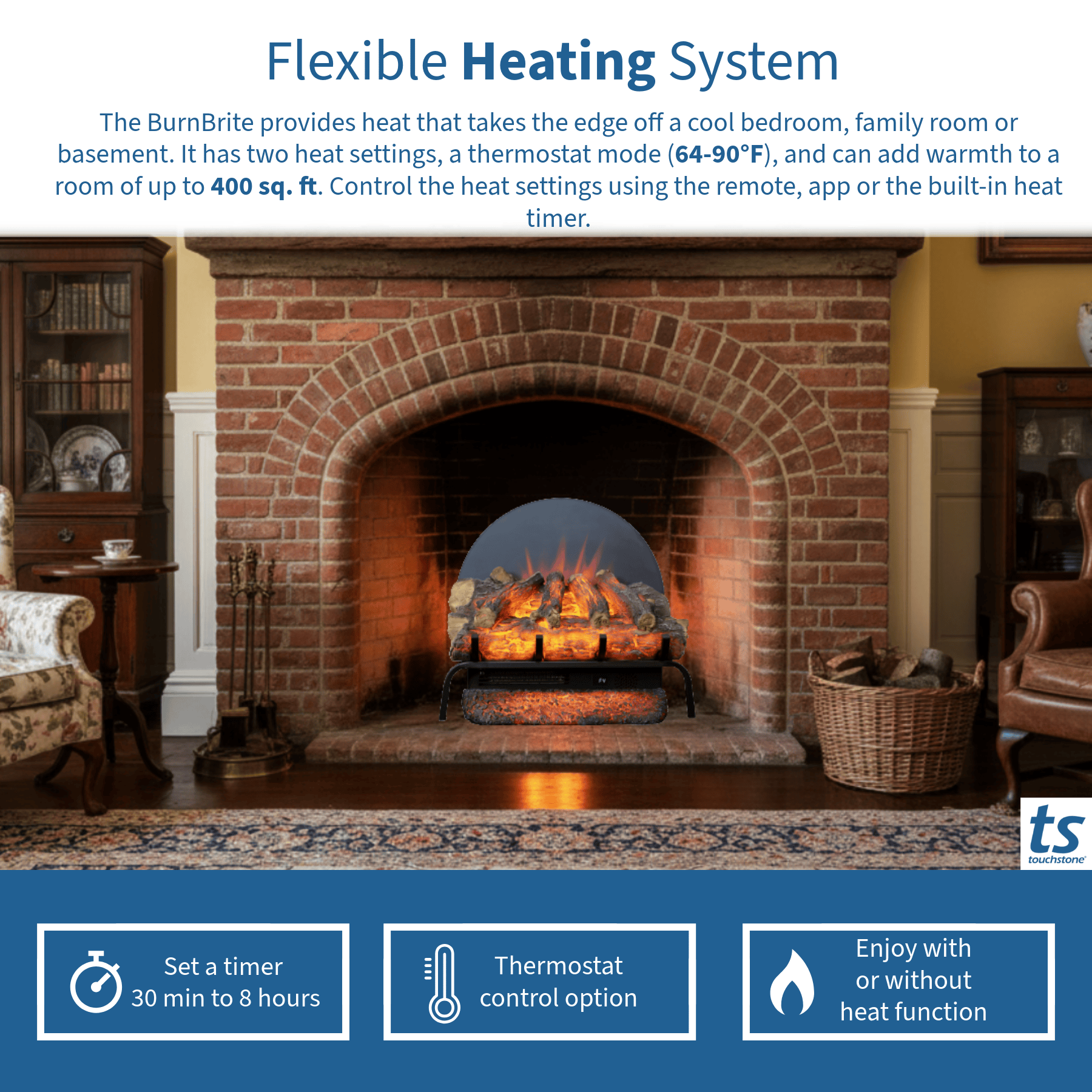 BurnBrite heat features graphic