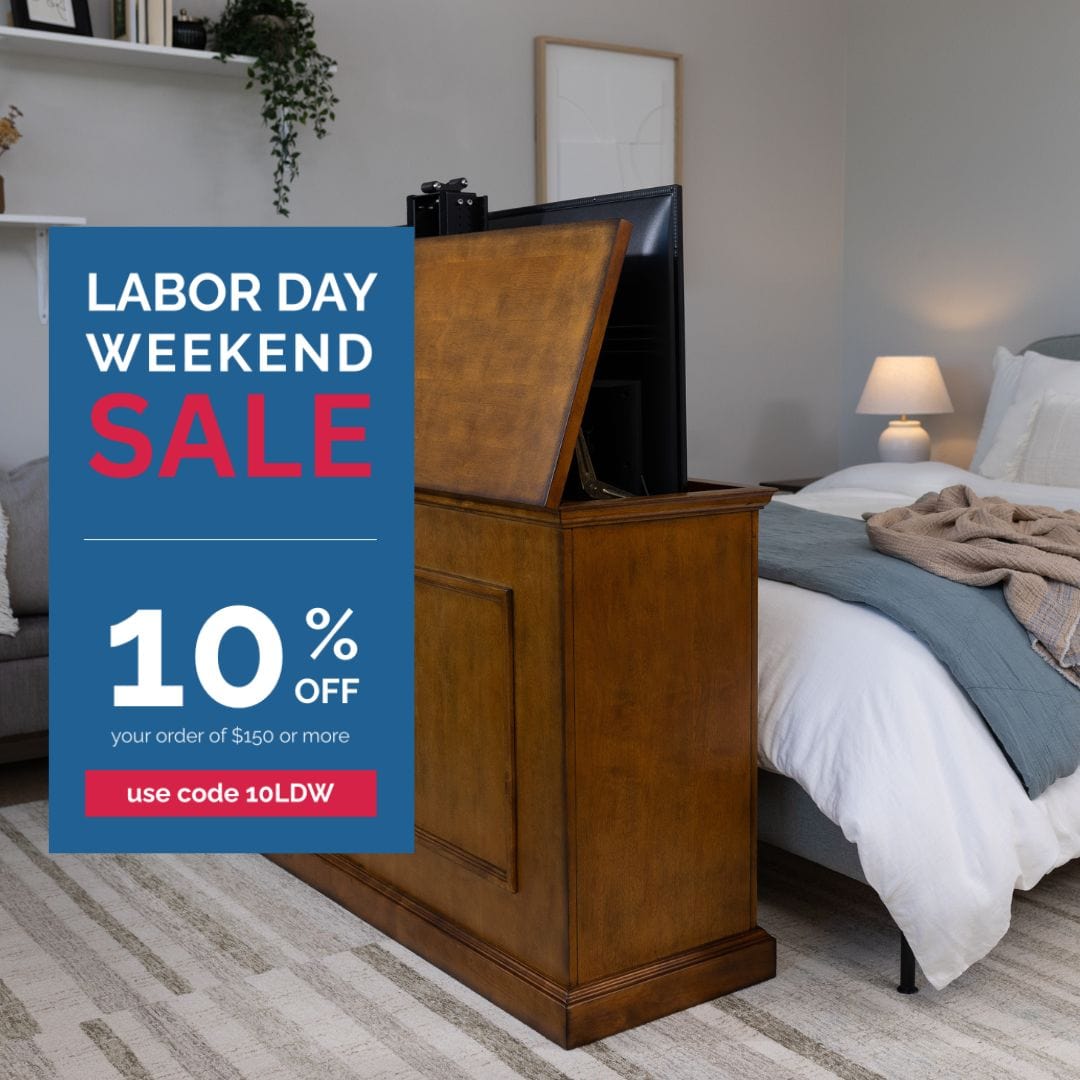 Touchstone Labor Day Sale 10% off with code 10LDW TV lift cabinet mobile