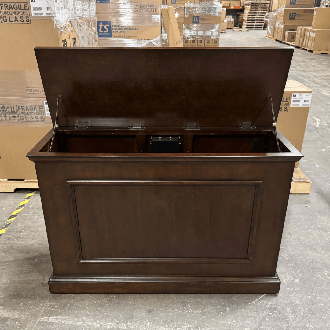 Touchstone Smart TV Lift Cabinet - Showroom Unit photographed in the warehouse - Model 75008 Mini Elevate