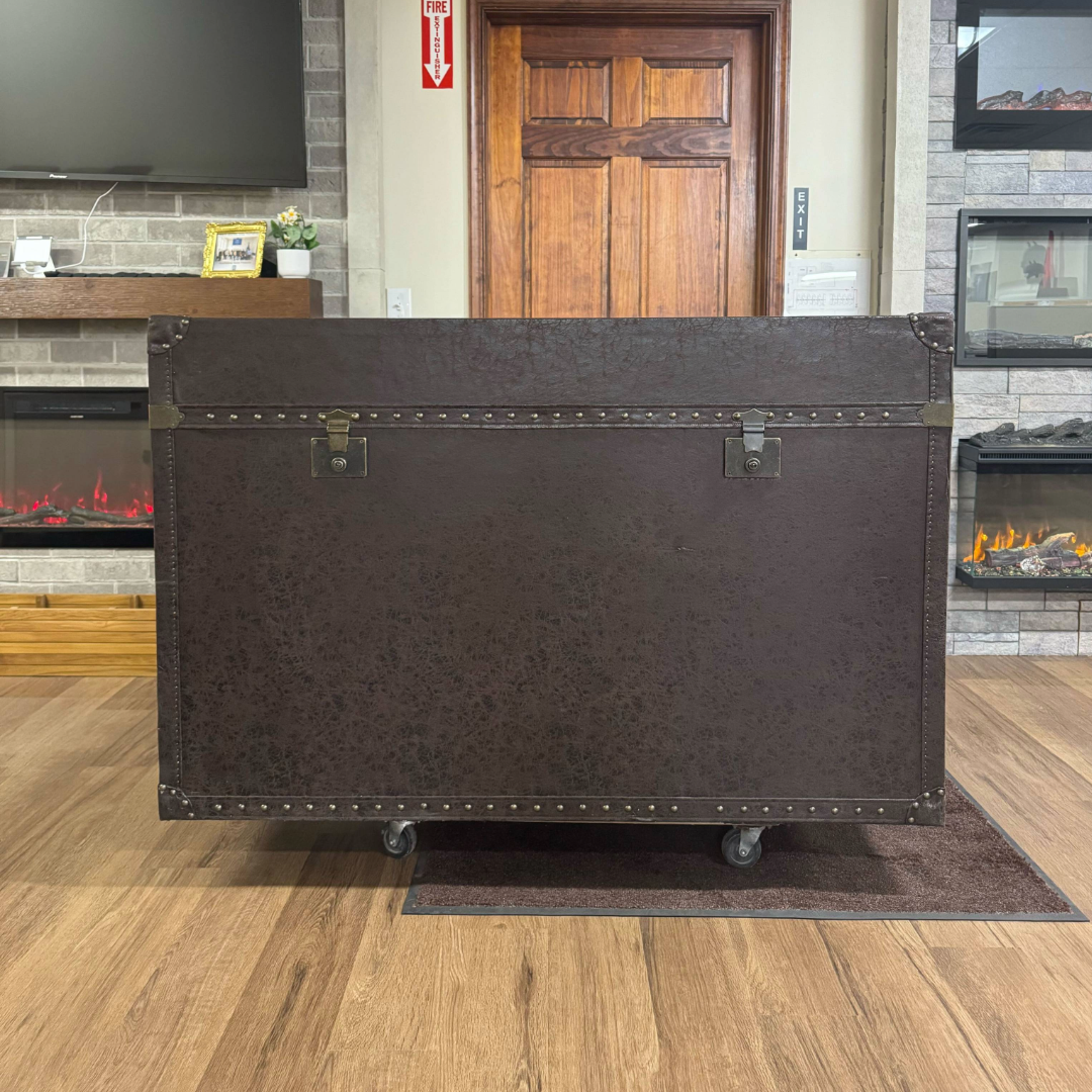 Touchstone Elevate 73007 Ellis Trunk TV Lift Cabinet open box model photographed in our showroom area.