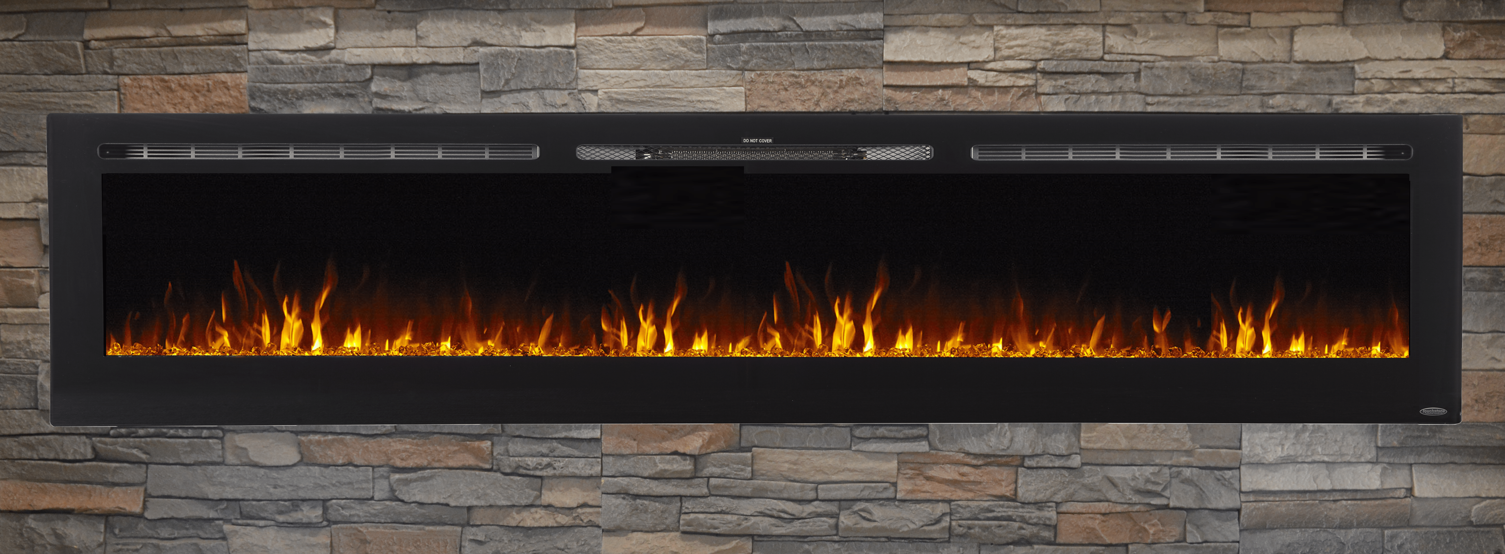 Sideline 100 80032 Refurbished Recessed Electric Fireplace brick wall.