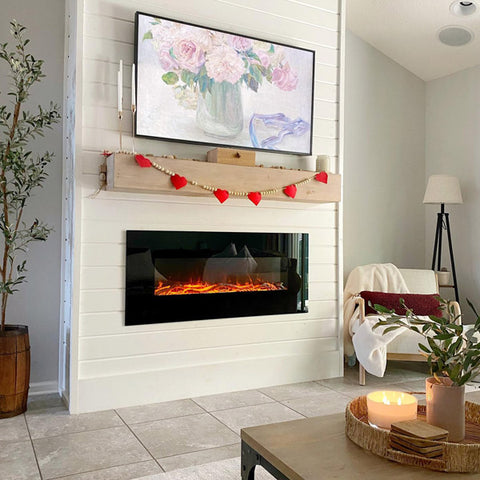 Touchstone Valueline Electric Fireplace decorated for Valentines Day @nykie_designs