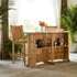 Velari Teak Bar set lifestyle image showing the storage.