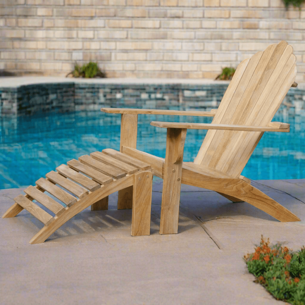 Touchstone Ayenya Teak Adirondack chair pool setting