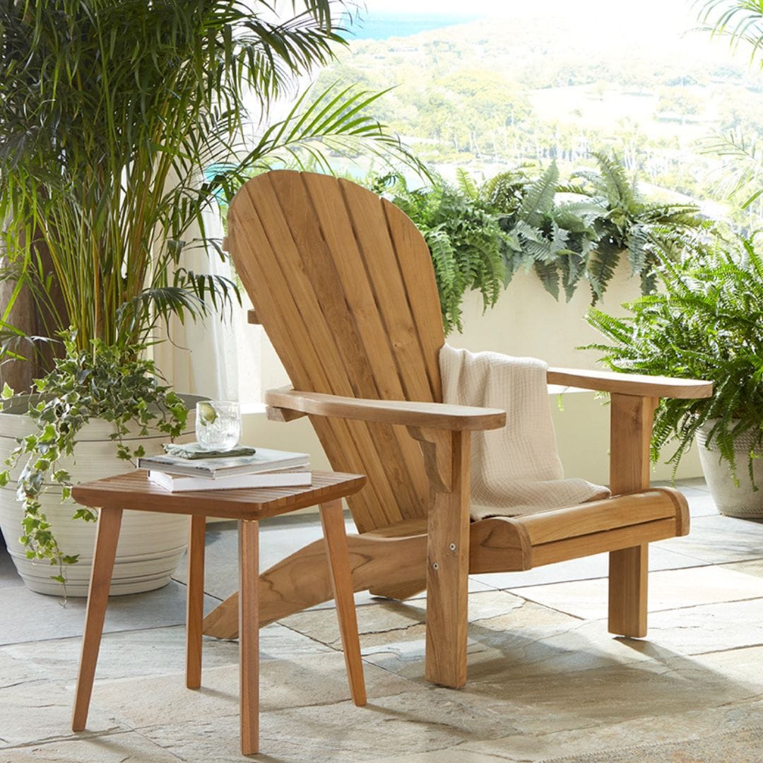 Touchstone Ayenya Teak Adirondack chair lifestyle photo