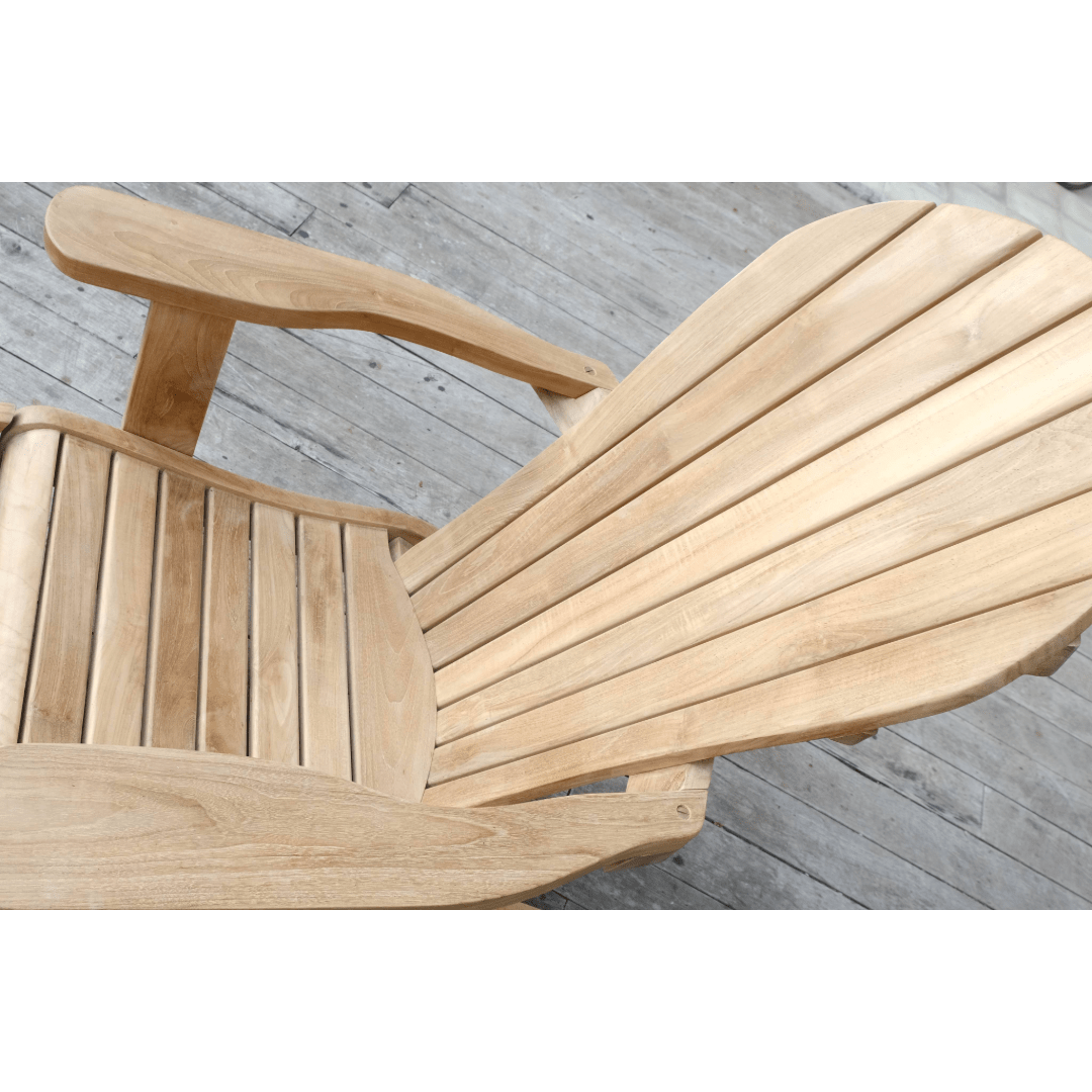 Touchstone Ayenya Teak Adirondack chair close up shot