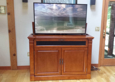 Touchstone Adonzo TV Lift Cabinet in cherry finish