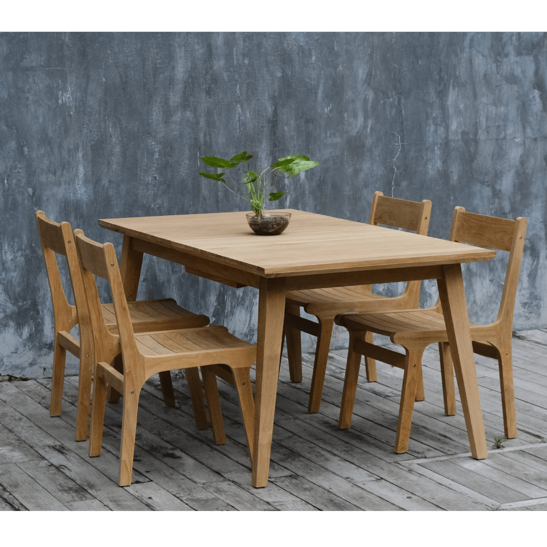 Touchstone Teak Eluna Chair shown with full Eluna set
