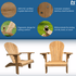Touchstone Ayenya Teak Adirondack chair infographic