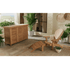 Avenya Teak Ottoman lifestyle photo with Teak cabinet