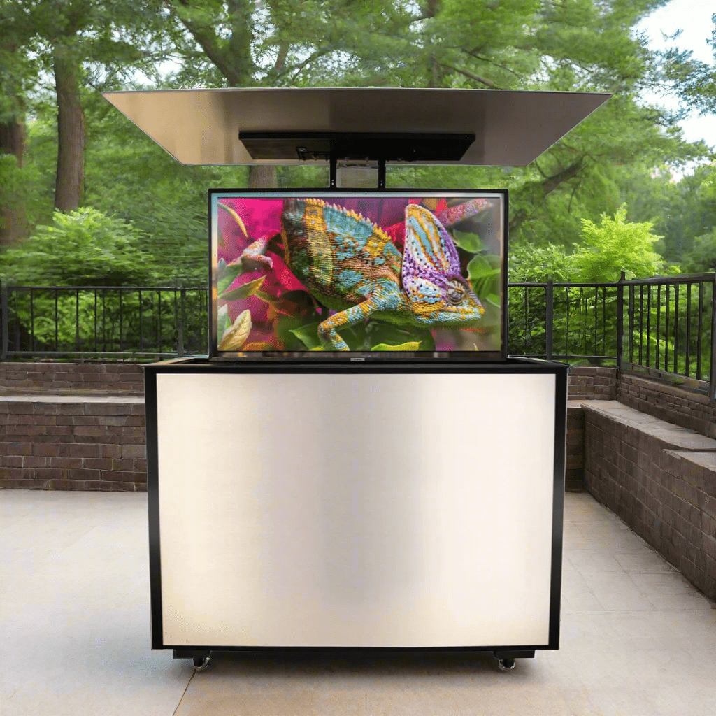 The Solara Steel 70069 Outdoor TV Premium Lift Cabinet for 55-65 Inch TVs