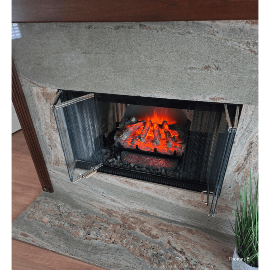 Touchstone Burnbrite Log Inset - customer installation lifestyle photo