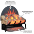 Touchstone Burnbrite log set features infographic