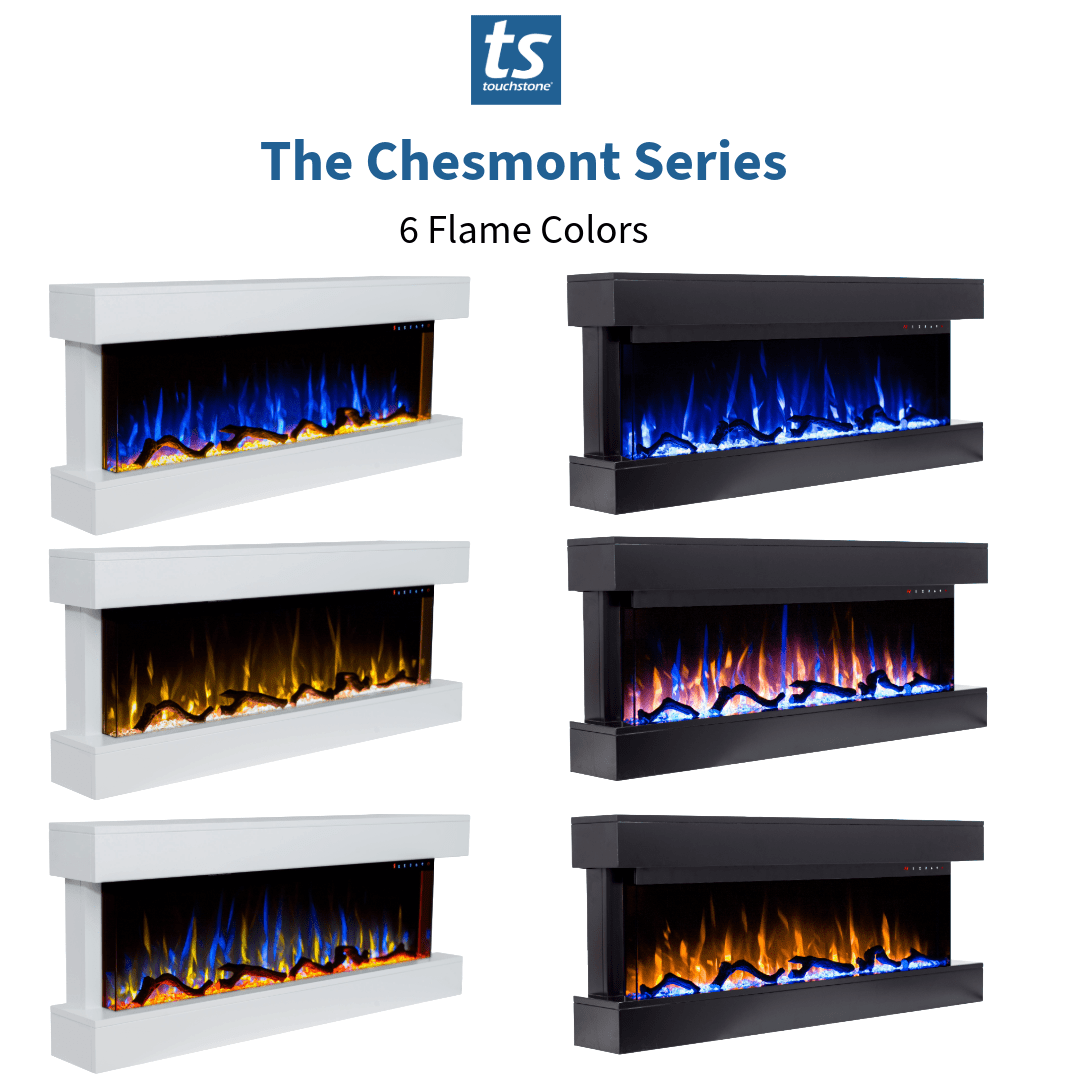 Chesmont Electric Fireplace ember color infographic