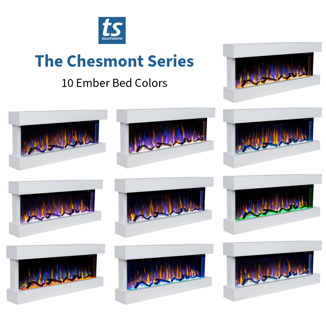 Chesmont Electric Fireplace flame infographic