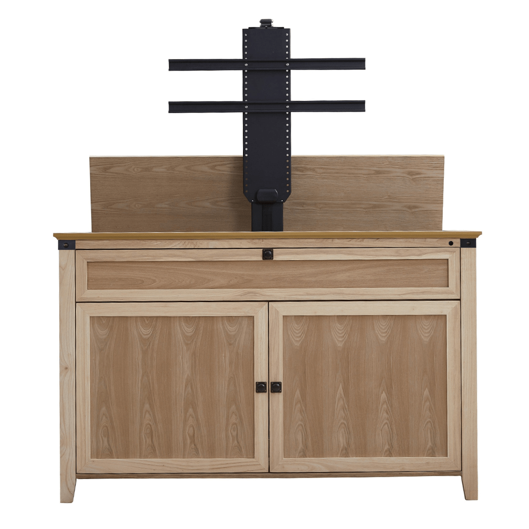 The Claymont Unfinished 70163 Smart TV Lift Cabinet for 65 Inch The Claymont Unfinished 70163 Smart TV Lift Cabinet for 65 Inch