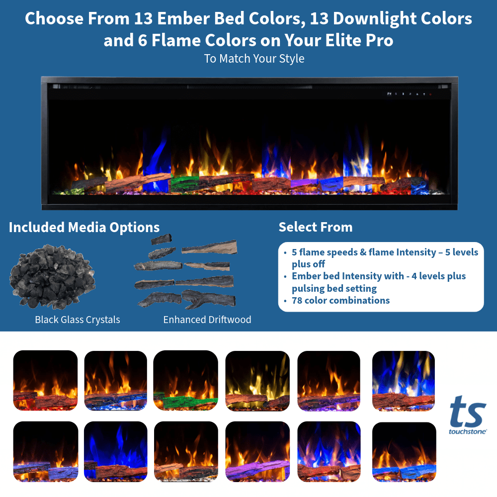 elite pro flame and ember bed media graphic