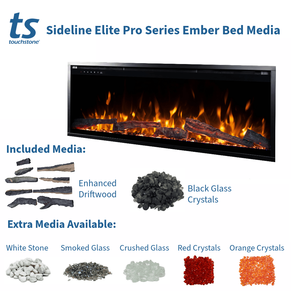 Sideline Elite Pro 50 Inch Smart Electric Fireplace with Encase Surround Mantel