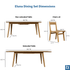 Touchstone Eluna Teak Outdoor Dining Set dimensional graphic