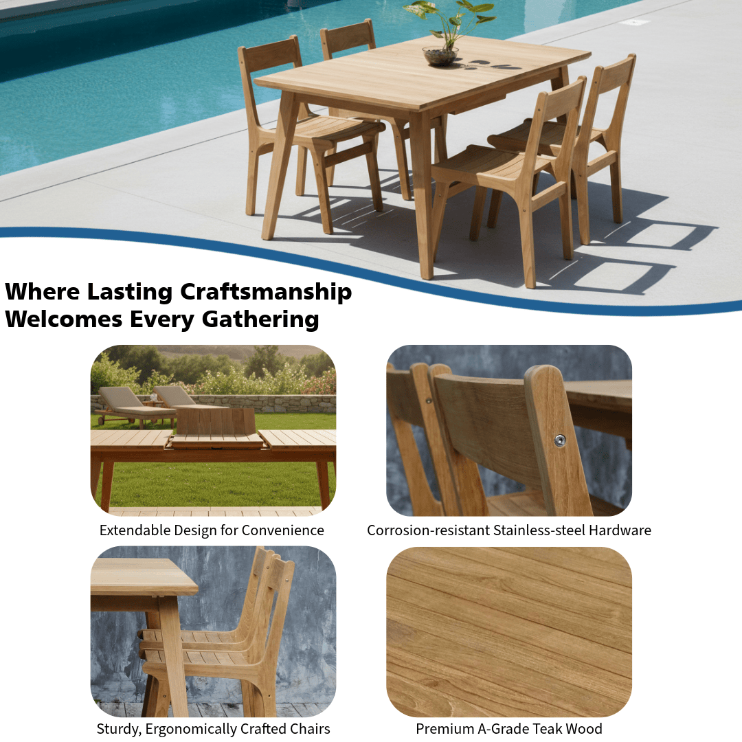 Eluna Dining Set features infographic