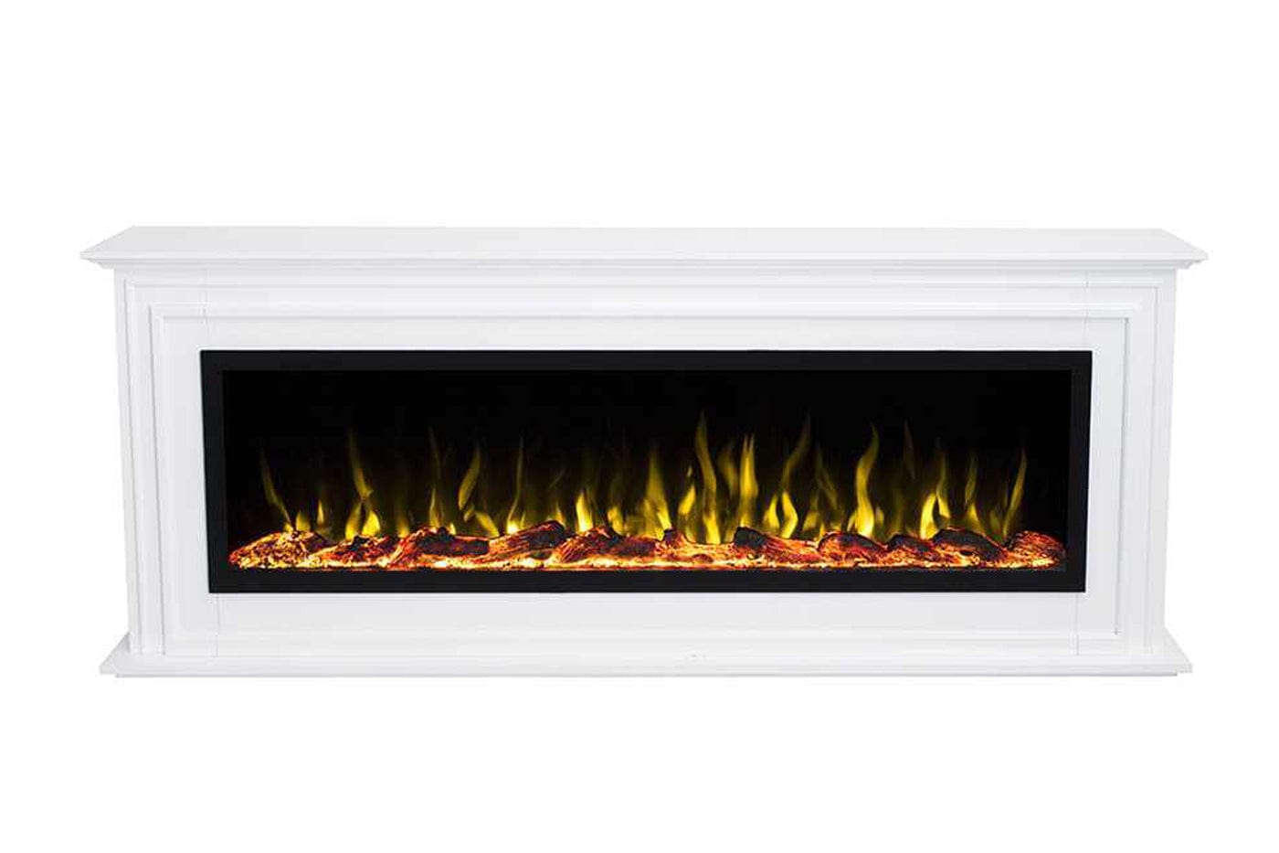 Sideline Elite Recessed Electric Fireplace with a white background.