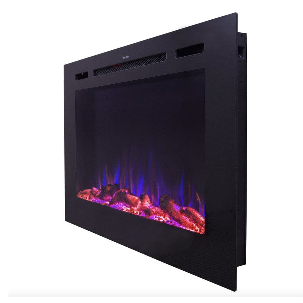 Side view of the Touchstone Forte Electric Fireplace