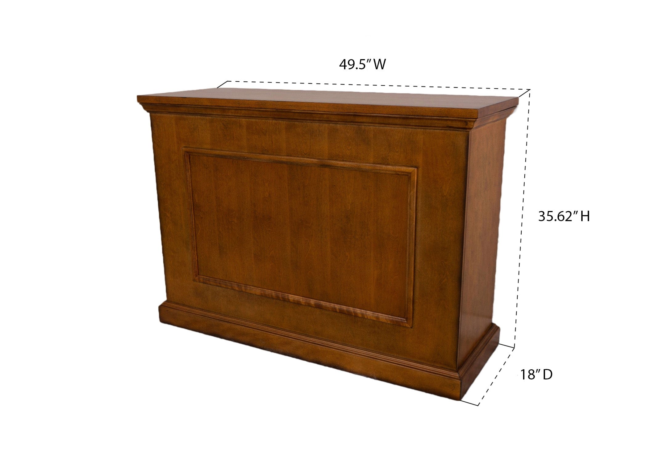 The Elevate 72009 Honey Oak TV Lift Cabinet  measurements.