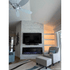 Legacy Woodworks customer install room setting photo of their Touchstone Home Products Electric Fireplace