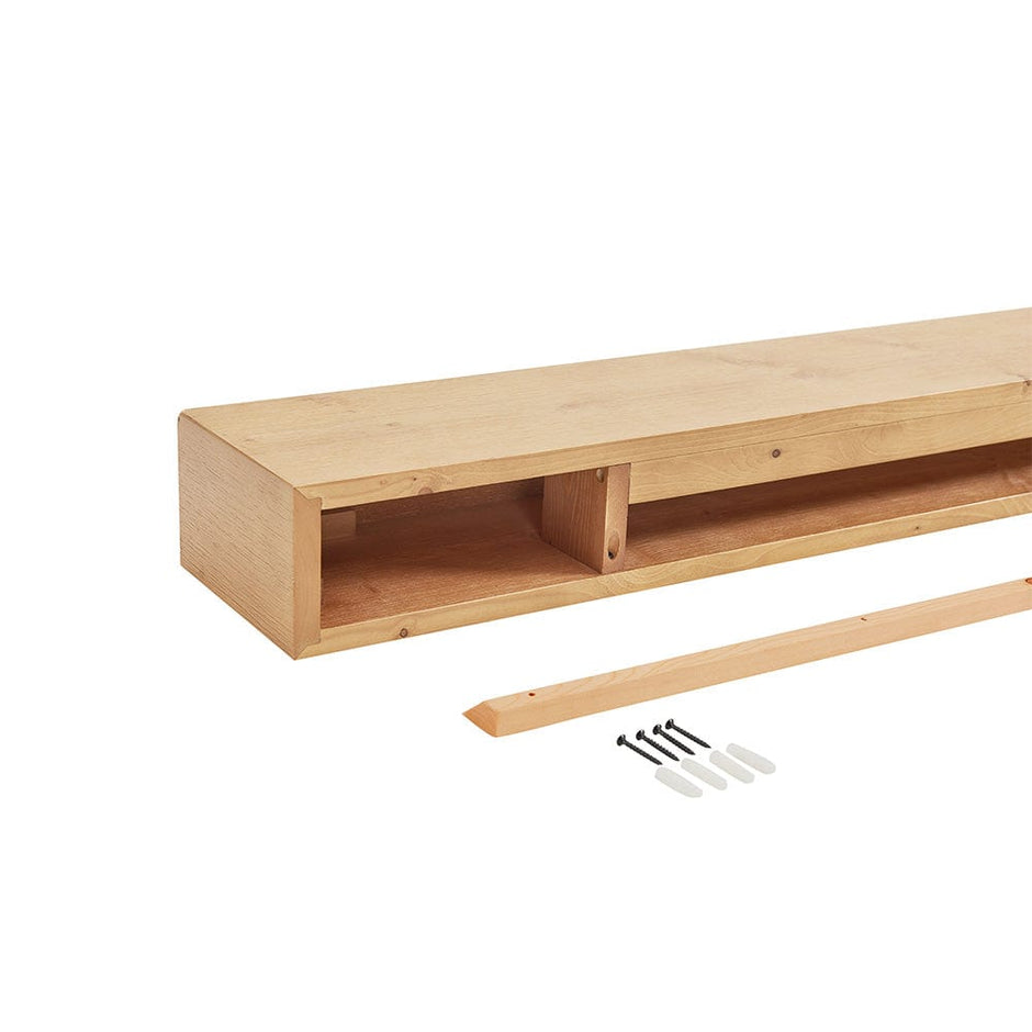 Encase Floating Natural Electric Fireplace Wood Mantel – Touchstone ...