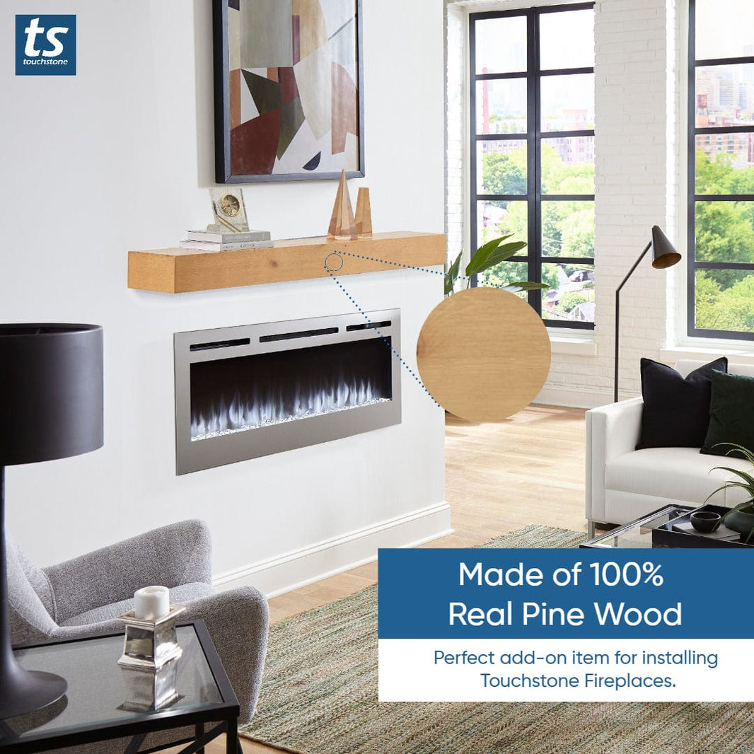 Encase Floating Natural Electric Fireplace Wood Mantel – Touchstone ...
