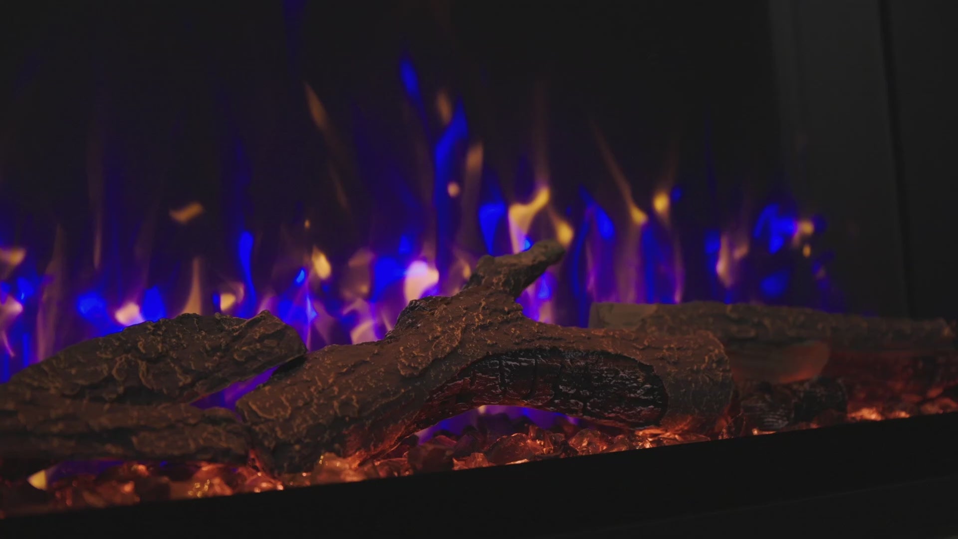 Touchstone Fireplug Pro Electric Fireplace video showing the different flame and ember bed colors