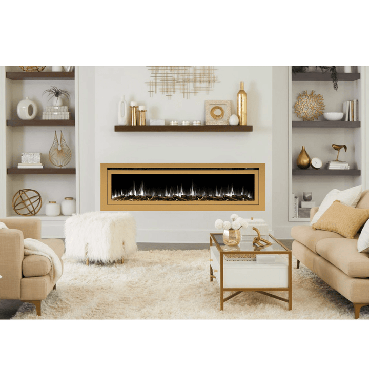 Touchstone Sideline Deluxe Gold 72 Recessed Smart Electric Fireplace ...