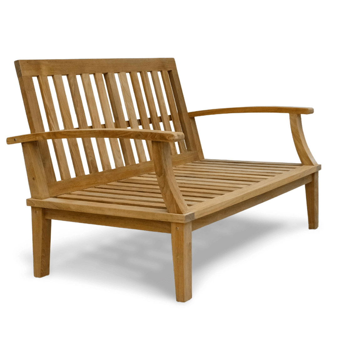 Touchstone Solena Teak Outdoor 2 seat sofa on white