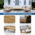 Touchstone Solena Teak Sofa set features infographic
