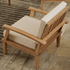 Touchstone Solena Teak Sofa Set close up of chair back lifestyle image