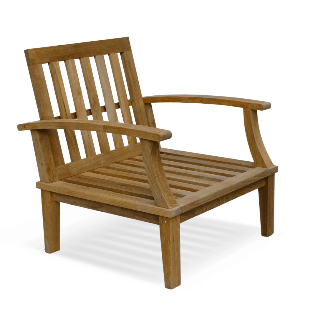 Touchstone Solena Teak Outdoor single seat sofa on white