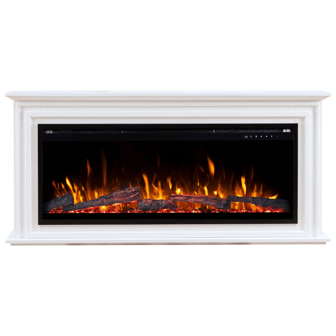 Touchstone Sideline Elite 50 inch surround mantel and fireplace on white

