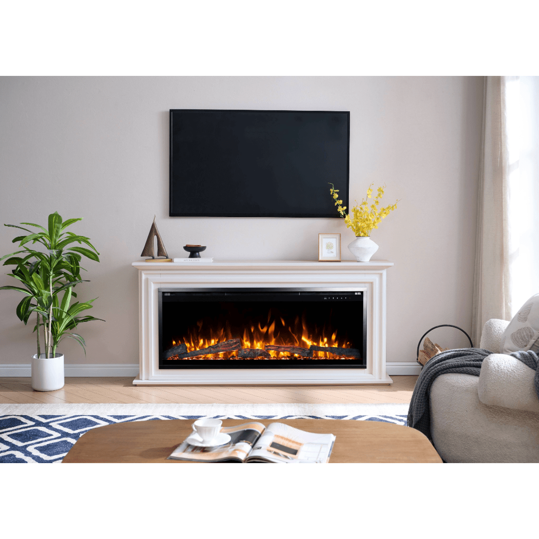 Touchstone Sideline Elite 50 inch surround mantel and fireplace room setting
