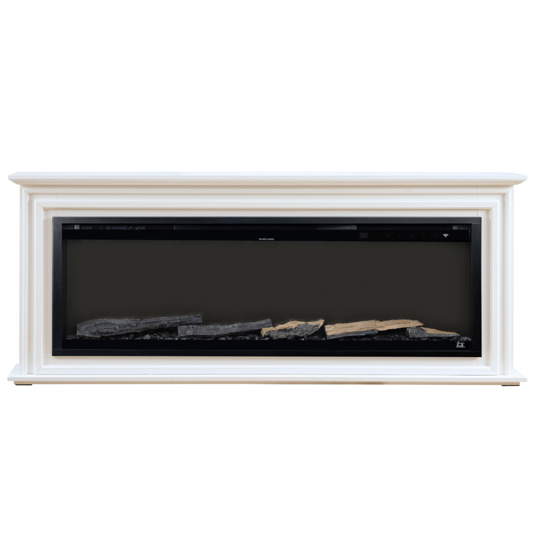 Sideline Elite Pro 60 inch and 90014 Encase Surround Mantel on white with no flames