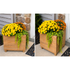 Touchstone Teak Planter - Cube shape outdoor lifestyle photo with a fall theme.