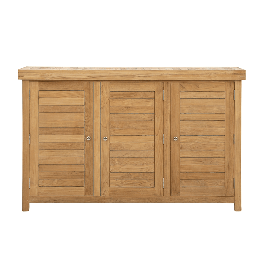 Touchstone TechTeak TV lift cabinet on white  front view with lid down.