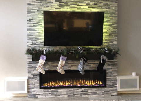 Touchstone Sideline Elite 72 Electric Fireplace with backlit TV by customer James